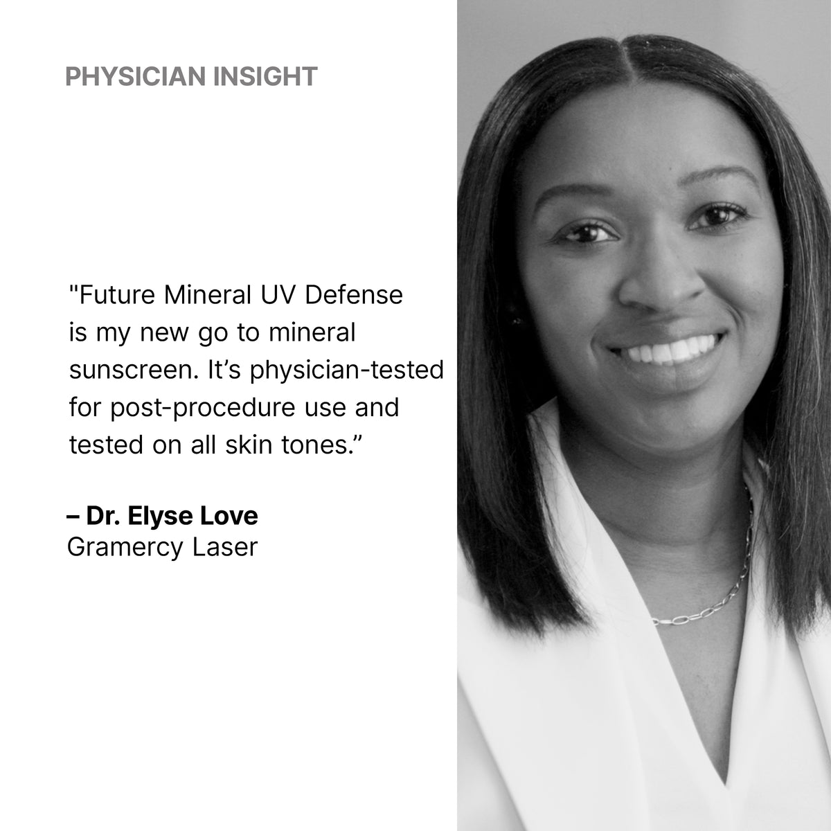 Physician with text about Future Mineral UV Defense