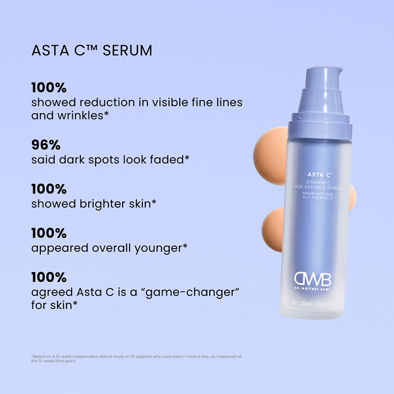 Daily Staples kit with Bowe Glowe Cleanser, Asta C, and Bowe Glowe microbiome cream asta c serum clinicals