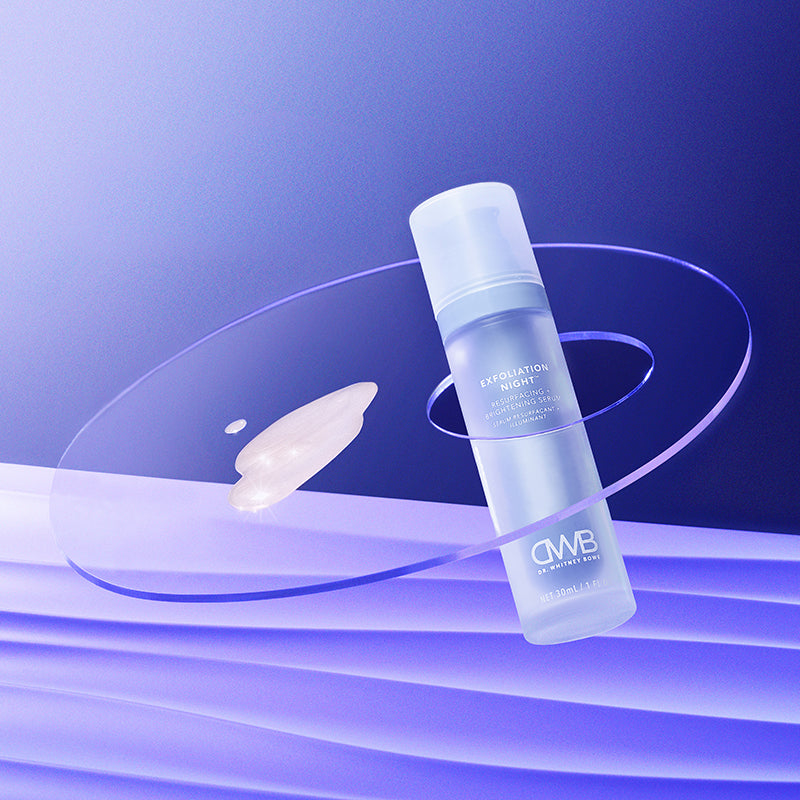 Exfoliation Night resurfacing brightening serum 1 fl oz/30 ml designer stylized shot