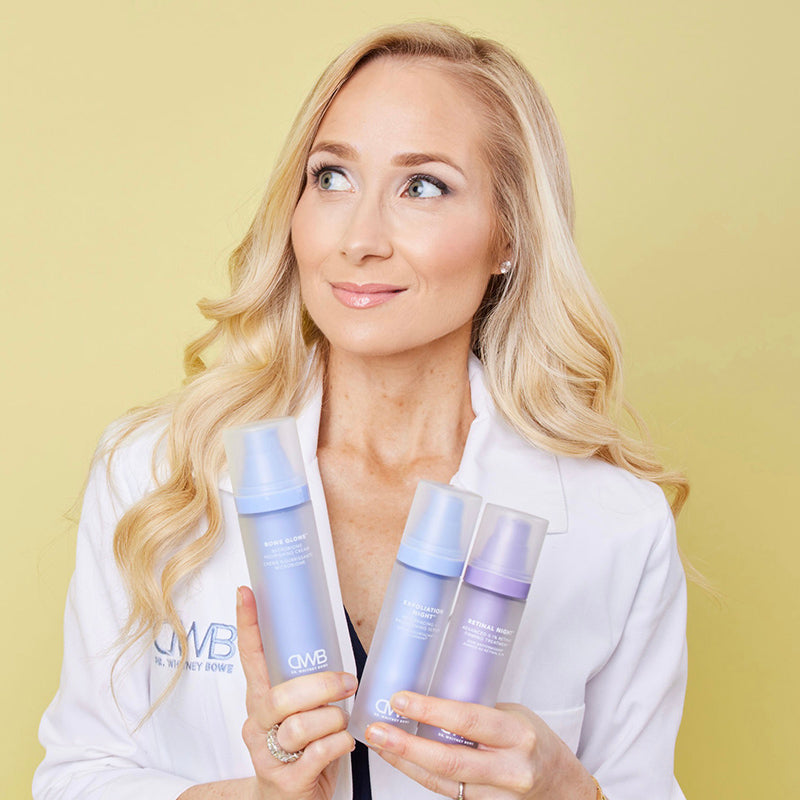 Skin Cycling Program with Exfoliation night, retinal night, and bowe glowe kit with Dr. Bowe