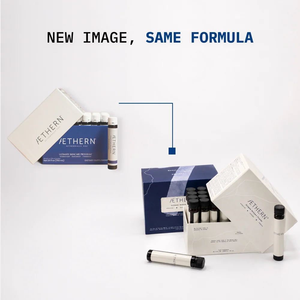 Jethern skincare products with packaging on a white background