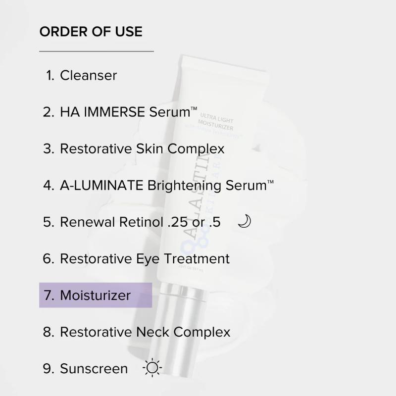 Ultra Light Moisturizer w/TriHex Technology Usage Instruction