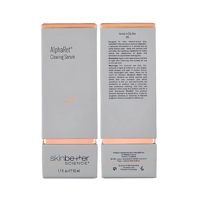 skinbetter science AlphaRet Clearing Serum 50ml / 1.7 fl oz with box front and back