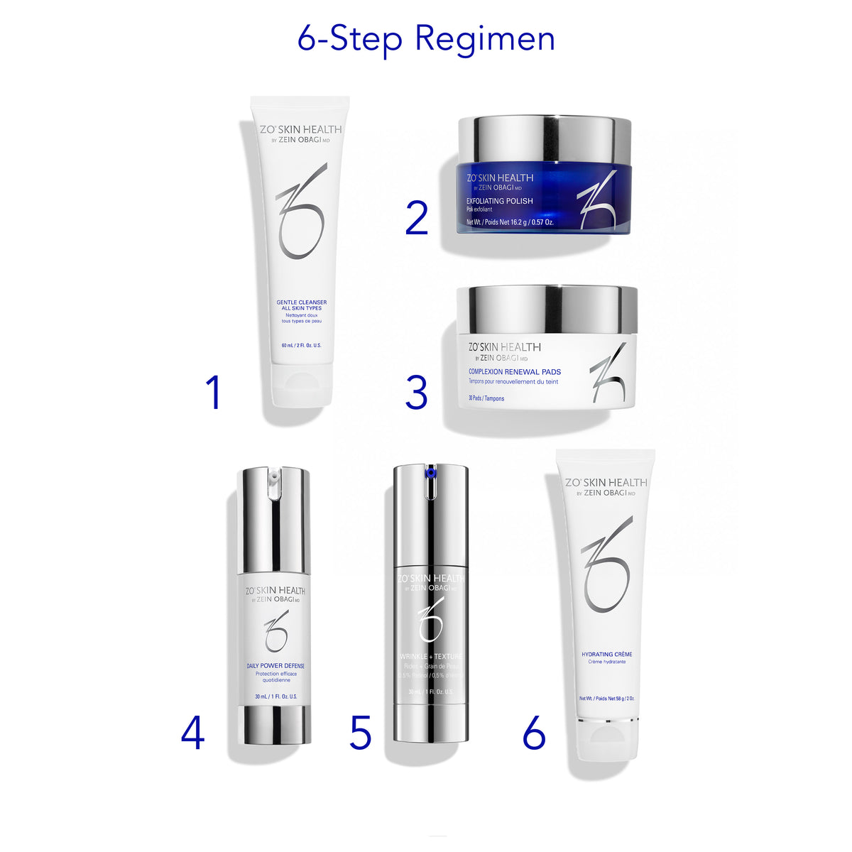 ZO Skin Health Anti-Aging High Potency Retinol Program steps of use