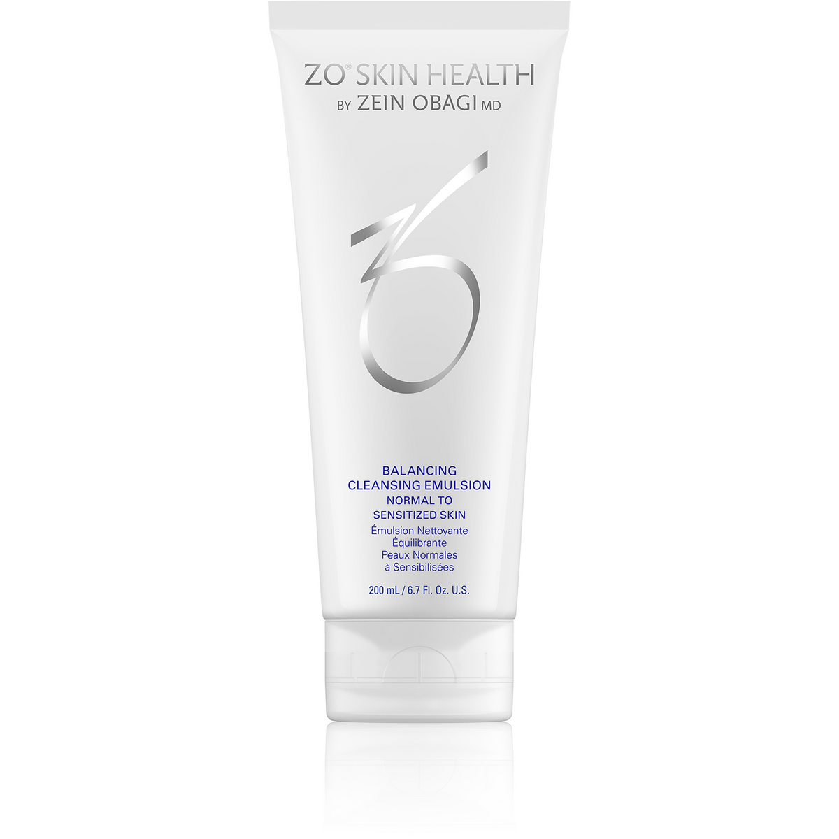 ZO Skin Health Balancing Cleansing Emulsion tube on a white background