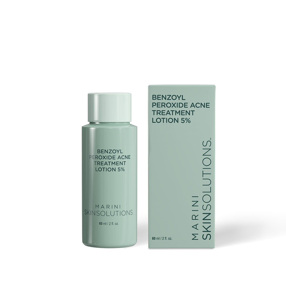 Benzoyl Peroxide Acne Treatment Lotion 5% bottle and packaging on a white background
