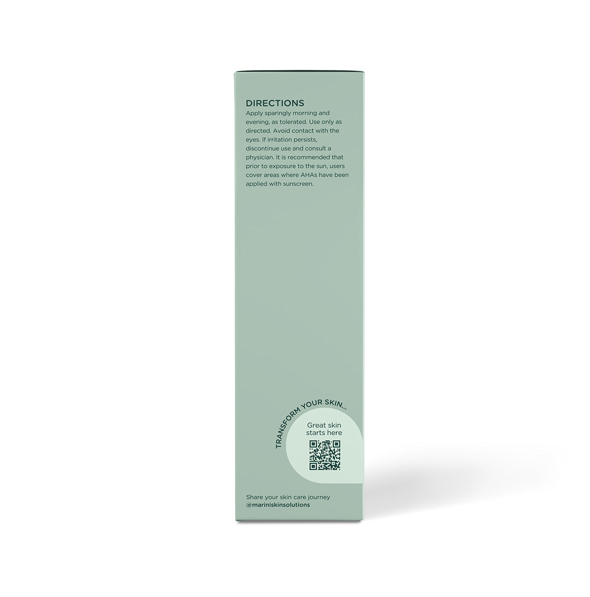 Marini Skin Solutions BodyTX AHA Body Lotion Box Directions