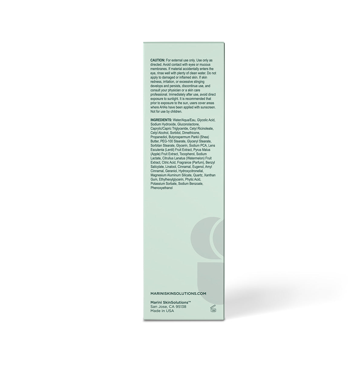 Marini Skin Solutions BodyTX AHA Box Side