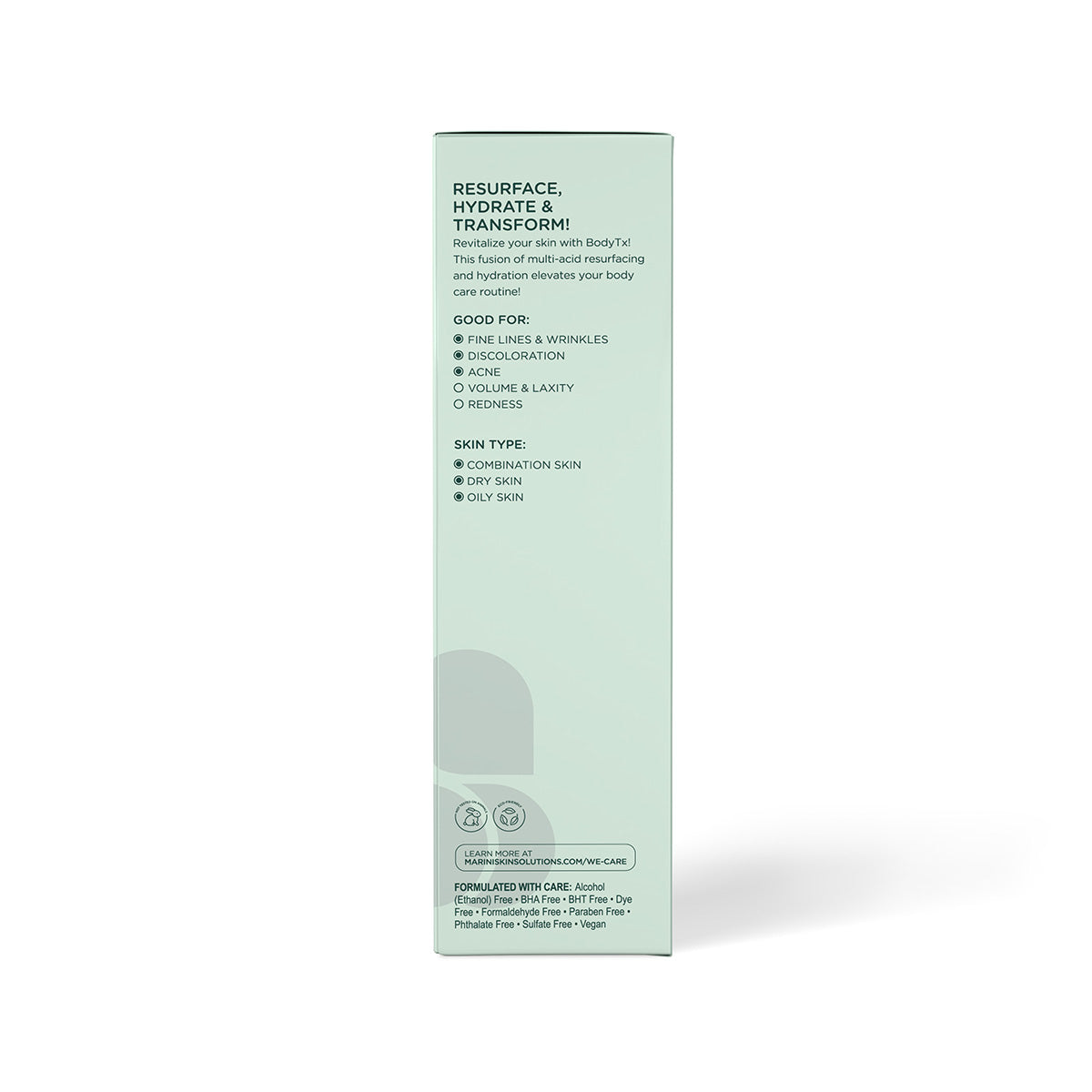 Marini Skin Solutions BodyTX AHA Body Lotion Box Side