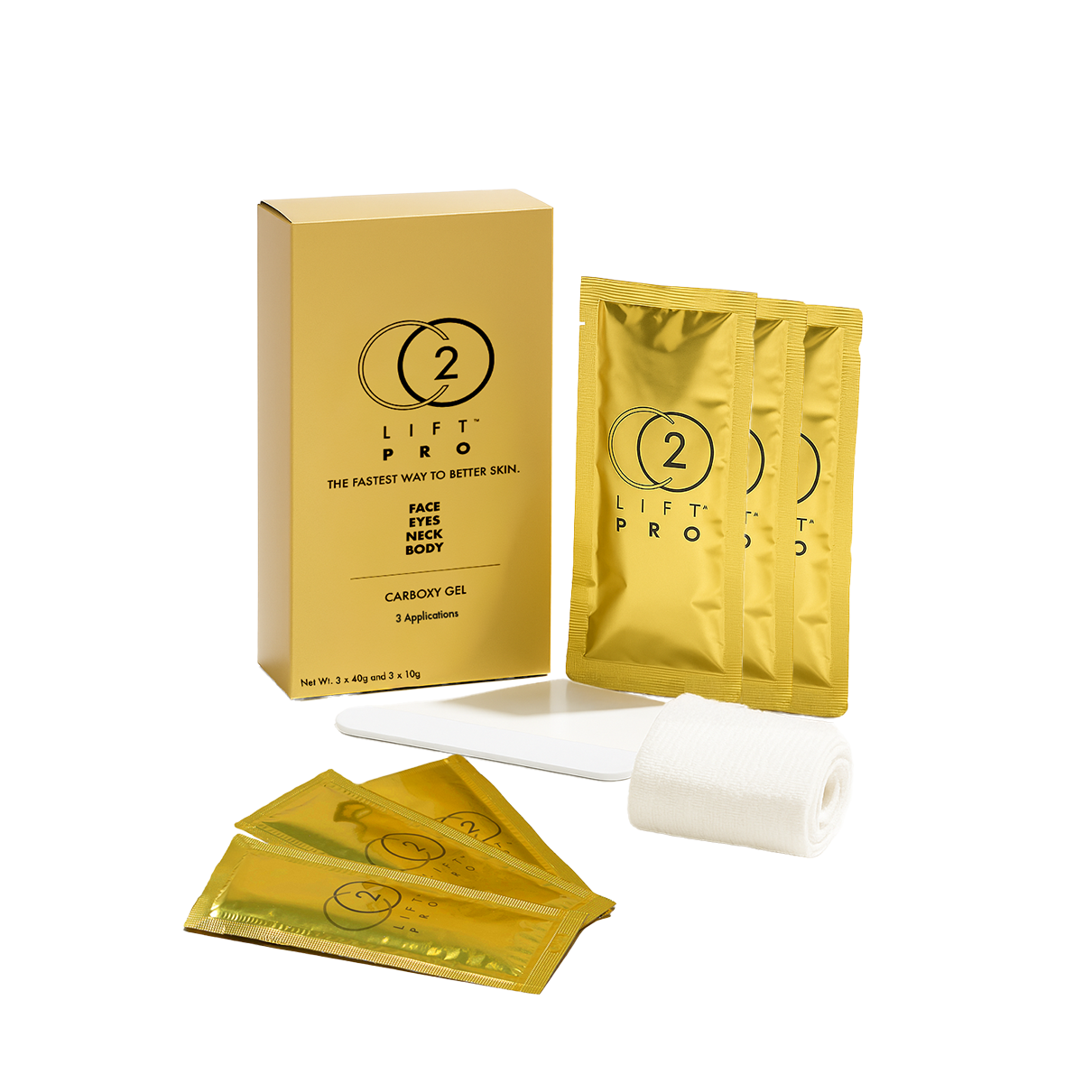 CO2Lift Pro Carboxy Gel Masks, 3 count packaging
