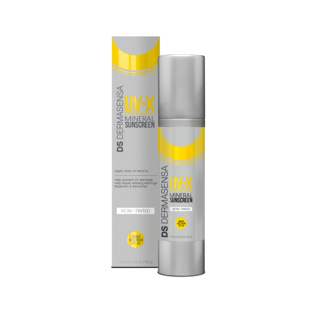 Dermasensa UV-X Mineral Sunscreen SPF 40 Non-Tinted, 1.75oz pump bottle with retail box