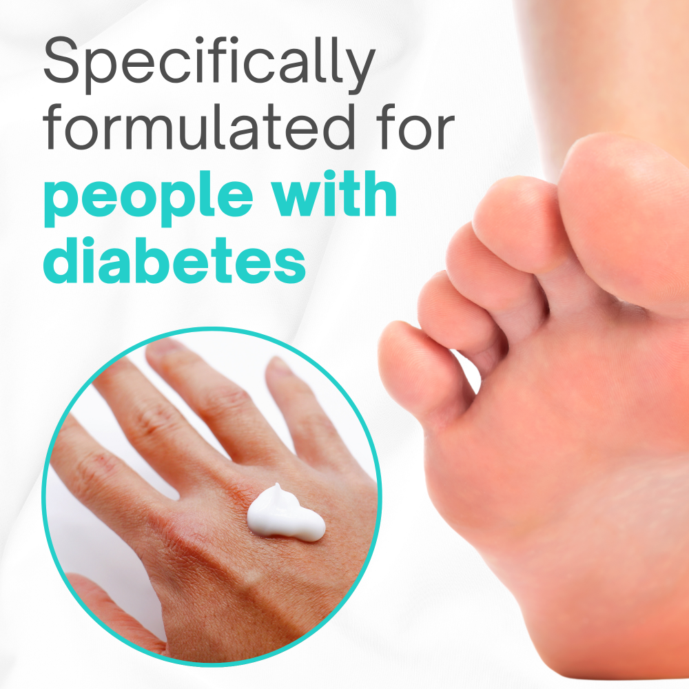 Lavior Diabetic Skin Barrier Cream 3.4 fl oz / 100 mL formulated for people with diabetes, cream on hand and foot