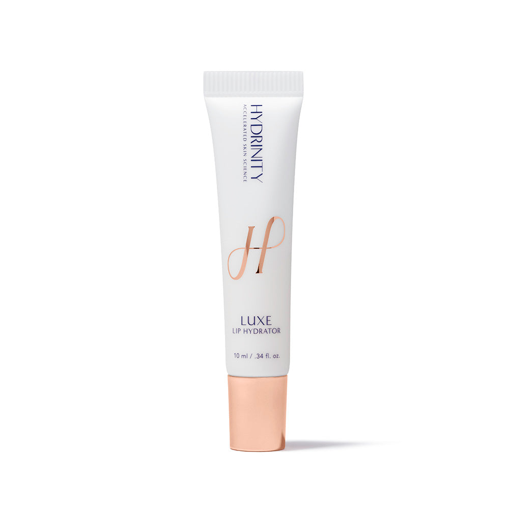 Tube of Hydrinity Luxe Lip Hydrator on a white background, 10ml/.34oz