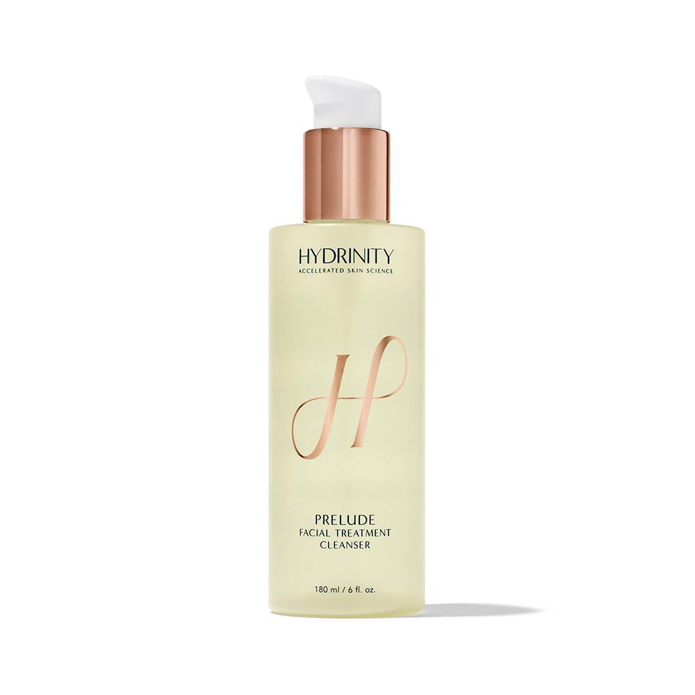 Hydrinity prelude facial treatment cleanser, 180ml/6 fl oz package on white background