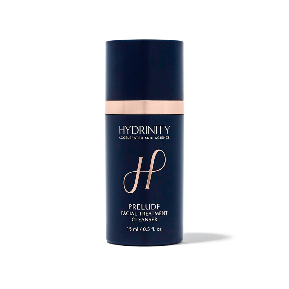 Hydrinity Prelude Facial Treatment Cleanser bottle on a white background. 15mL Size