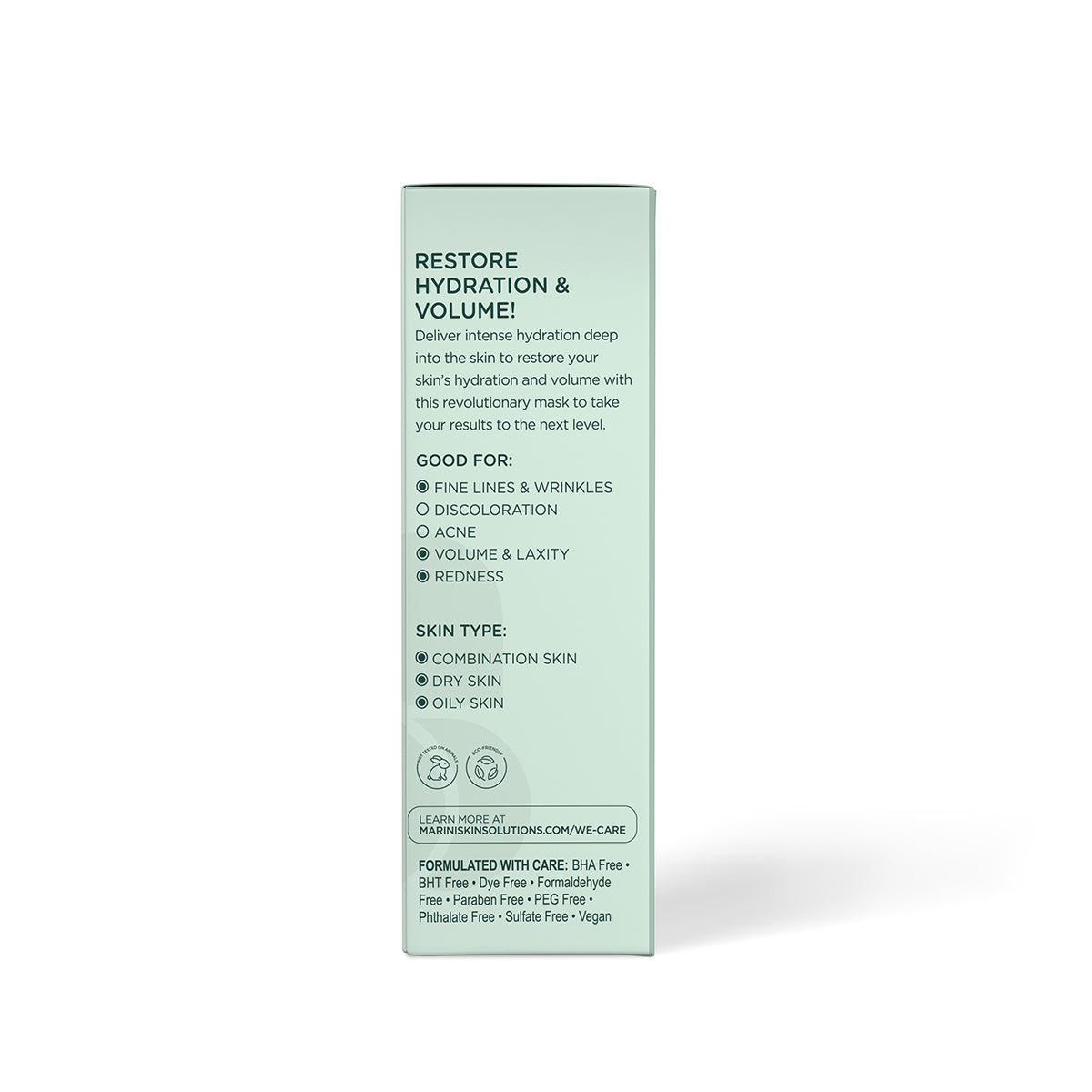 Marini Skin Solutions Hyla3D Face Mask box side benefits