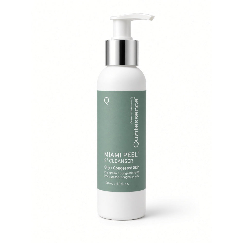 Quintessence Miami Peel S2 Cleanser for oily, congested skin, 4.0 fl oz pump bottle