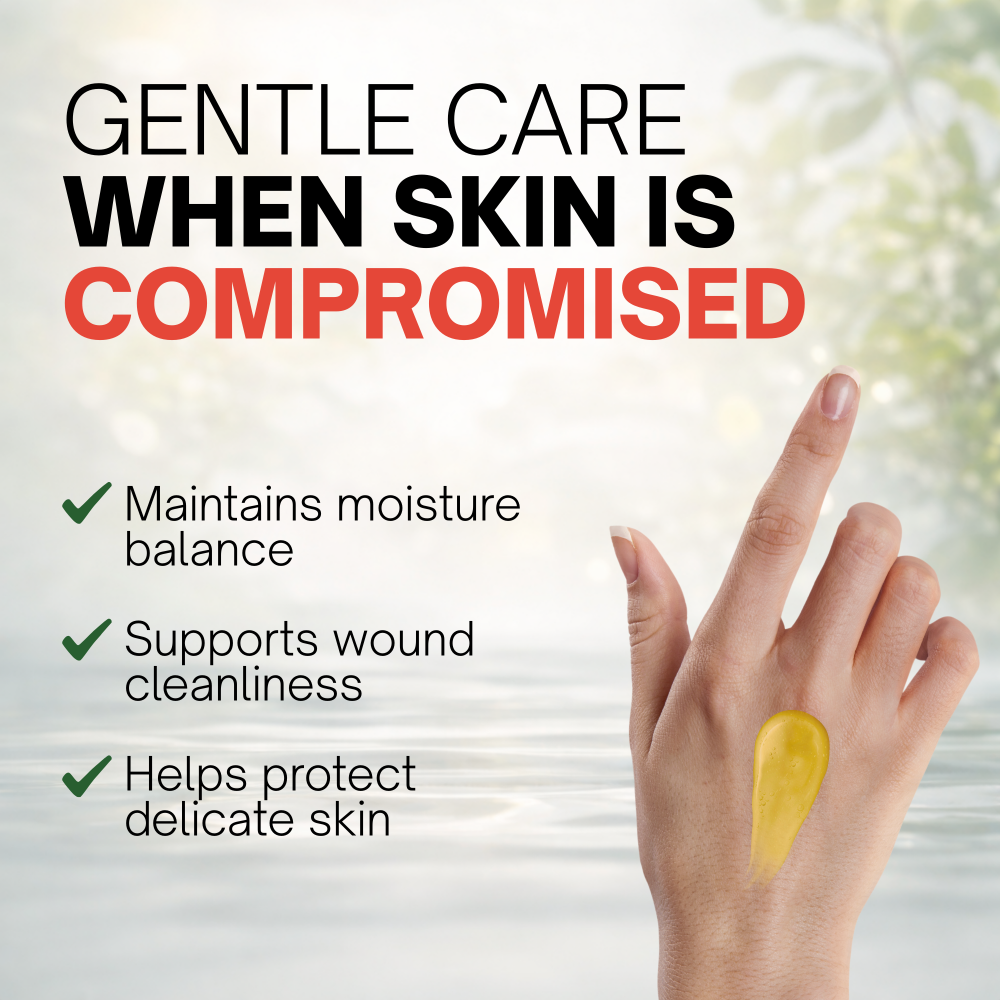 Lavior Multipurpose Wound Gel 1 fl oz / 30 mL gel on hand with gentle care for compromised skin benefits