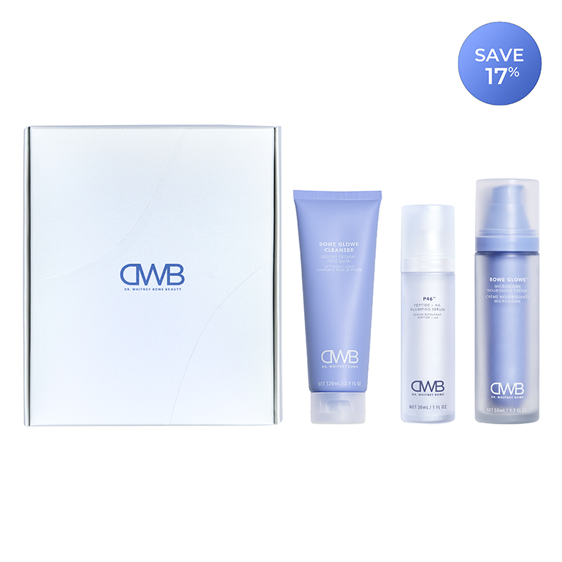 DWB skincare product set with a box on a white background