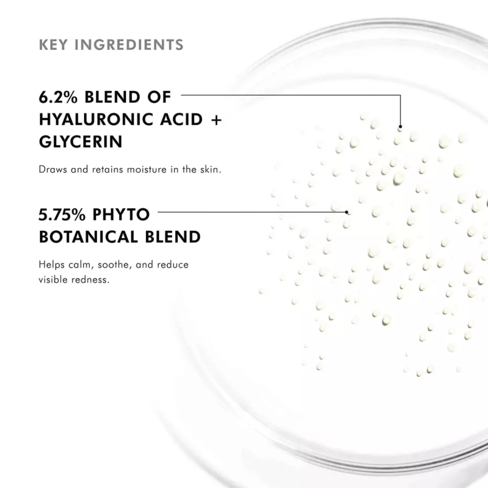 SkinCeuticals Phyto Corrective Essence Mist, 50ml: key ingredients graphic showing a 6.2% hyaluronic acid and glycerin blend and a 5.75% phyto botanical blend