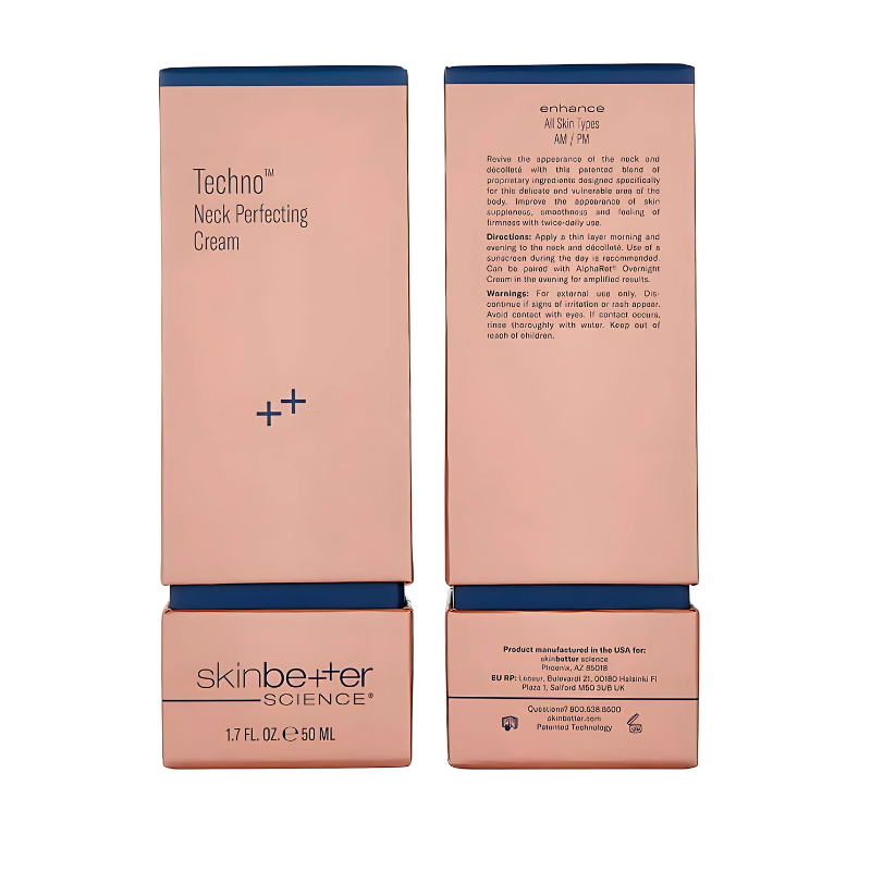 skinbetter science Techno neck Perfecting cream 1.7 fl oz / 50ml with box front and back 