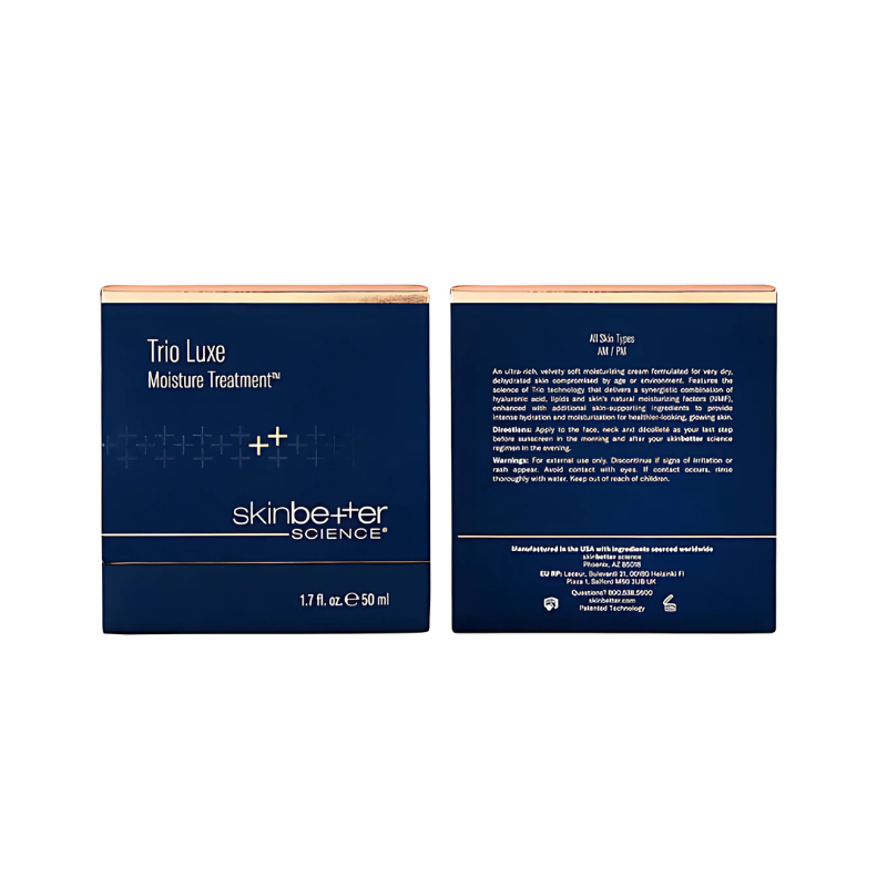 skinbetter science Trio Luxe Moisture Treatment 1.7 fl oz / 50 ml with box front and back