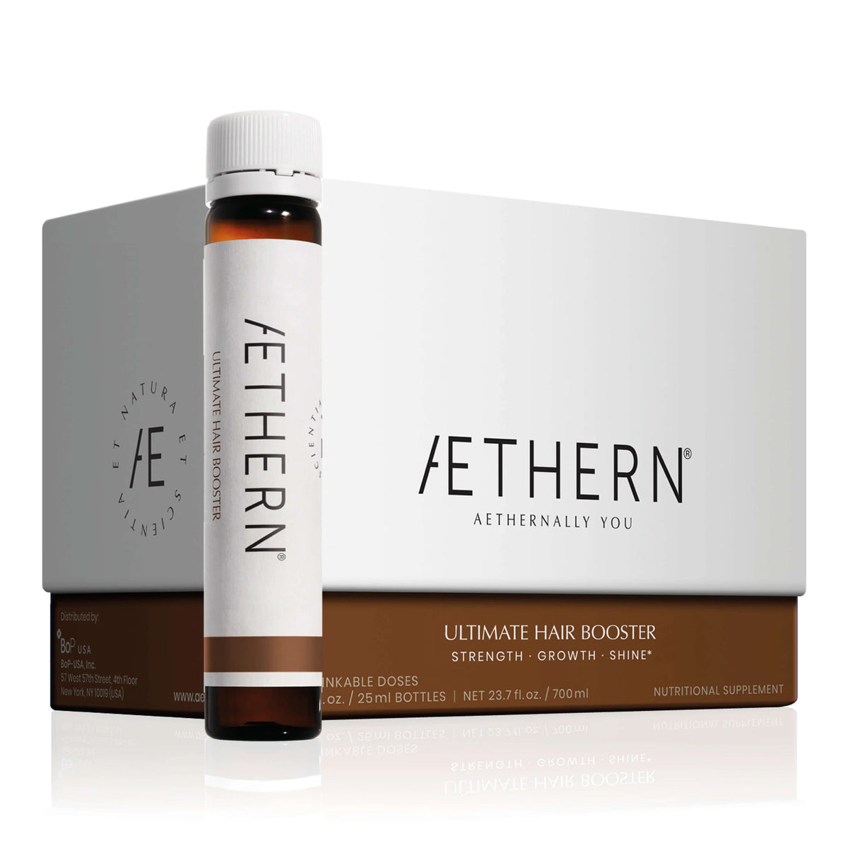 Aethern Ultimate Hair Booster bottle and packaging on a white background