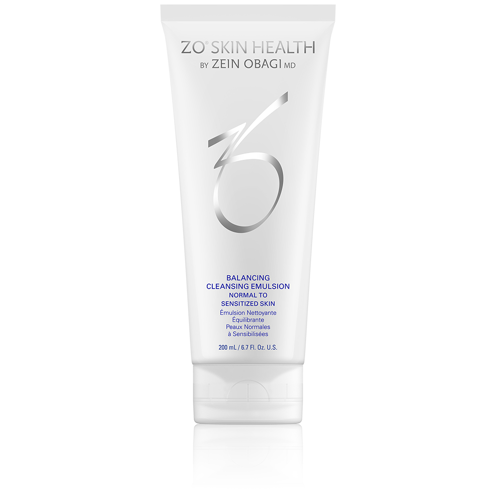 ZO Skin Health Balancing Cleansing Emulsion tube on a white background