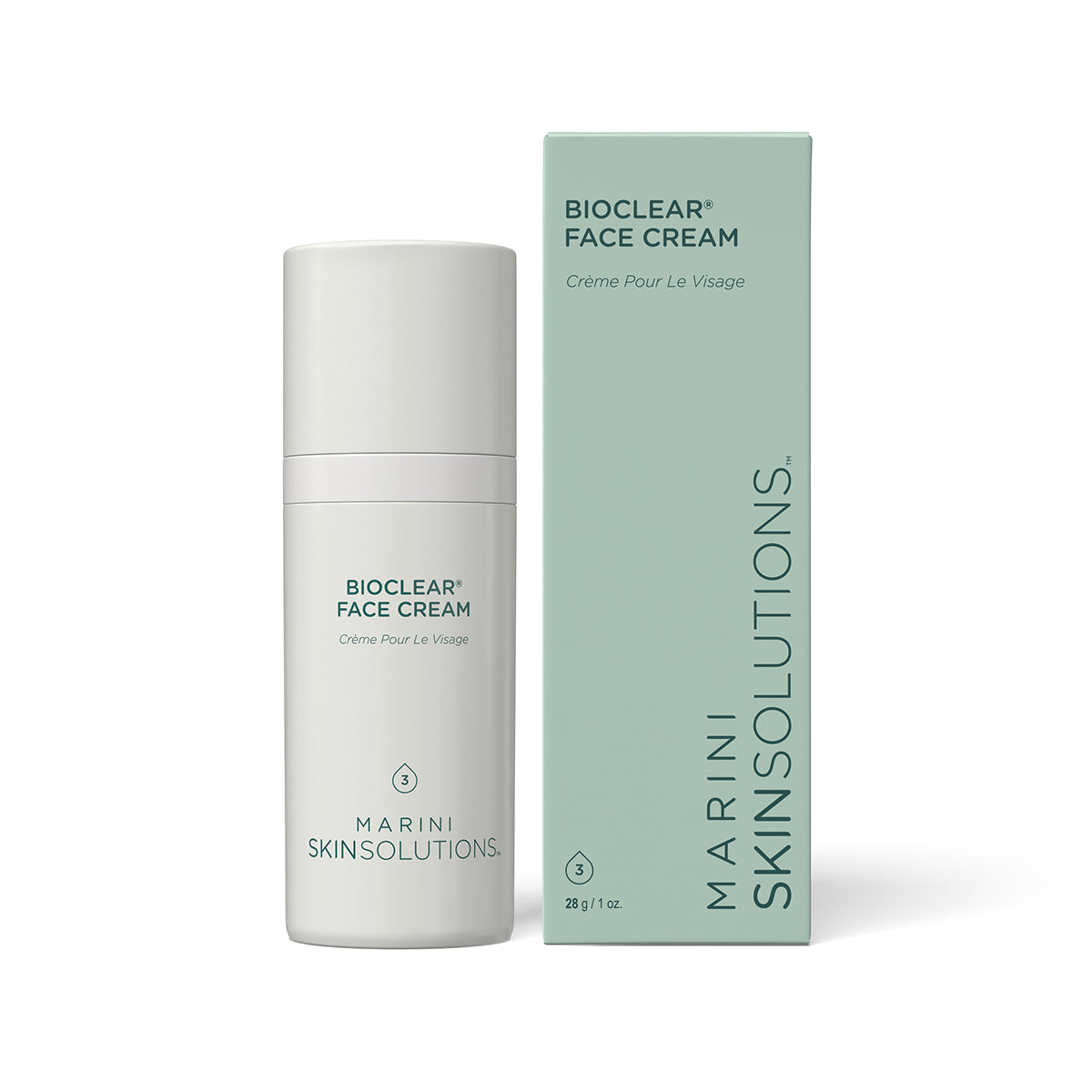 Bioclear Face Cream bottle and box by Marini Skin Solutions 