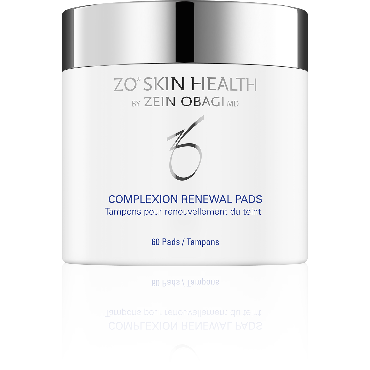 ZO Skin Health Complexion Renewal Pads packaging on a white background. 60 total pads