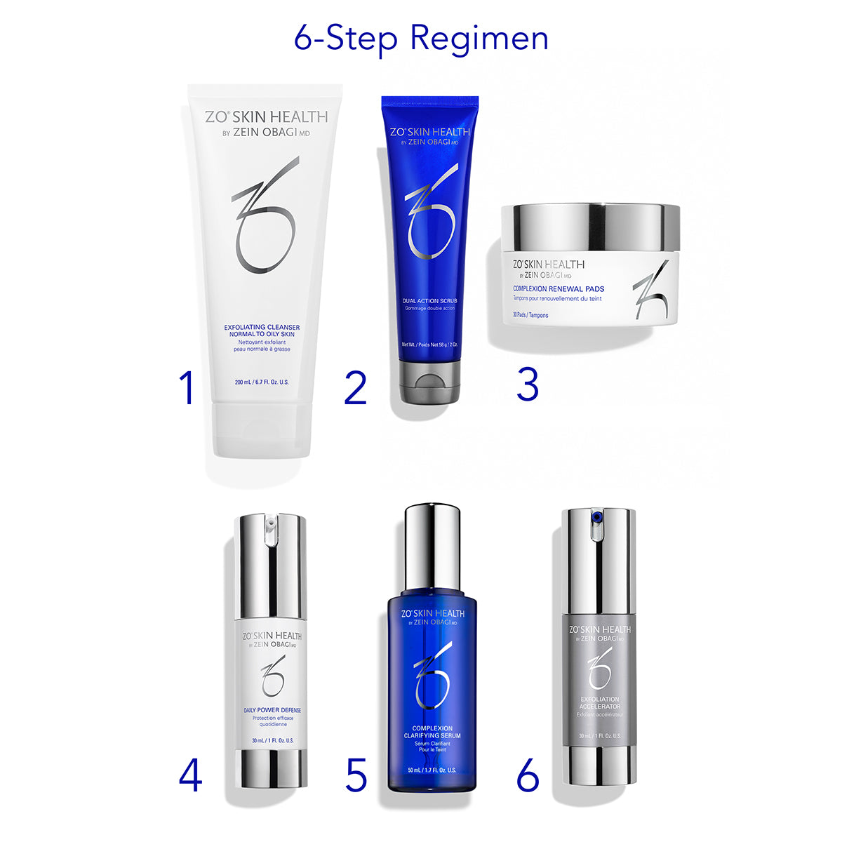 ZO Skin Health Complexion Smoothing + Clarifying Program All Products with steps