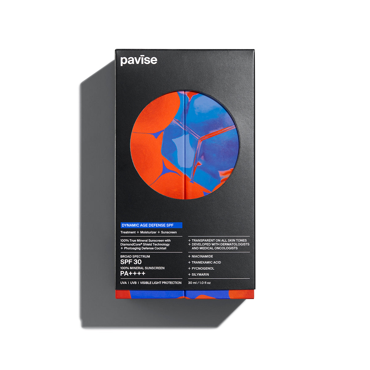 Pavise Dynamic Age Defense SPF 30. 30mL/1 oz size box