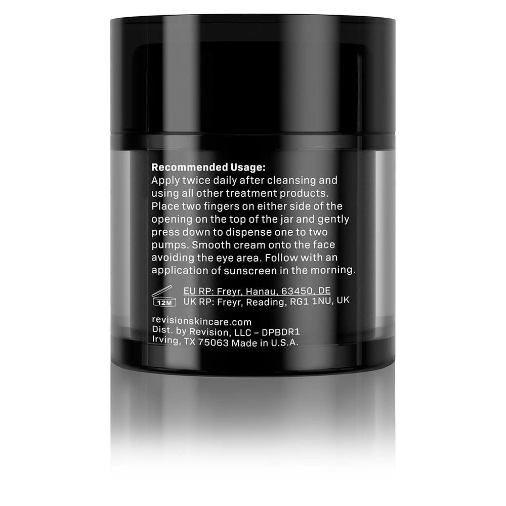Revision Skincare DermProtect Barrier Defense intense moisturizing cream, 1.7oz / 48g size back of jar