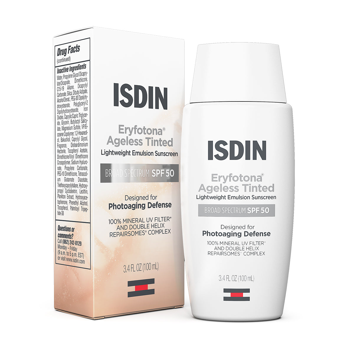 ISDIN Eryfotona Ageless DHR Tinted SPF 50. 3.4 FL. OZ (100mL)