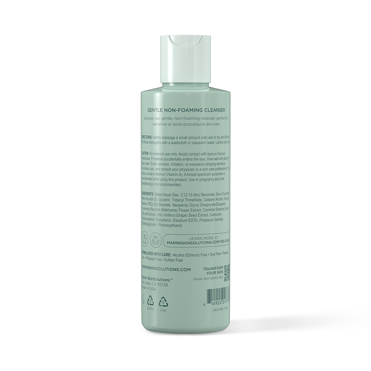 Marini Skin Solutions Gentle Cleanser, 178mL/6.8 fl oz size back 
