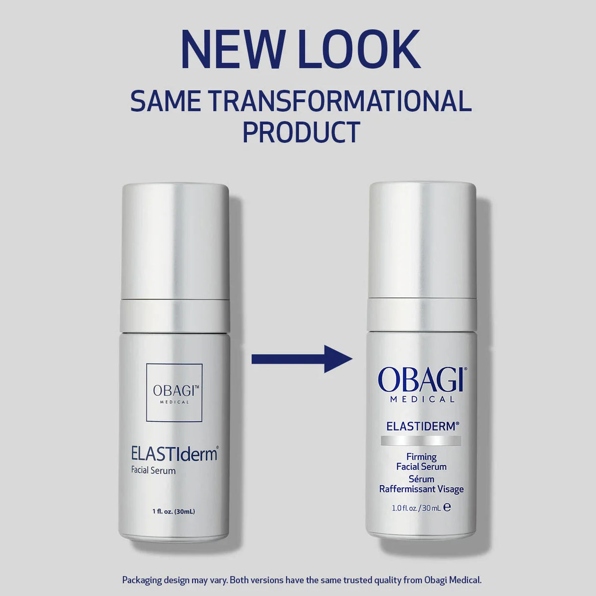 Obagi Medical Elastiderm Facial Serum new packaging comparison