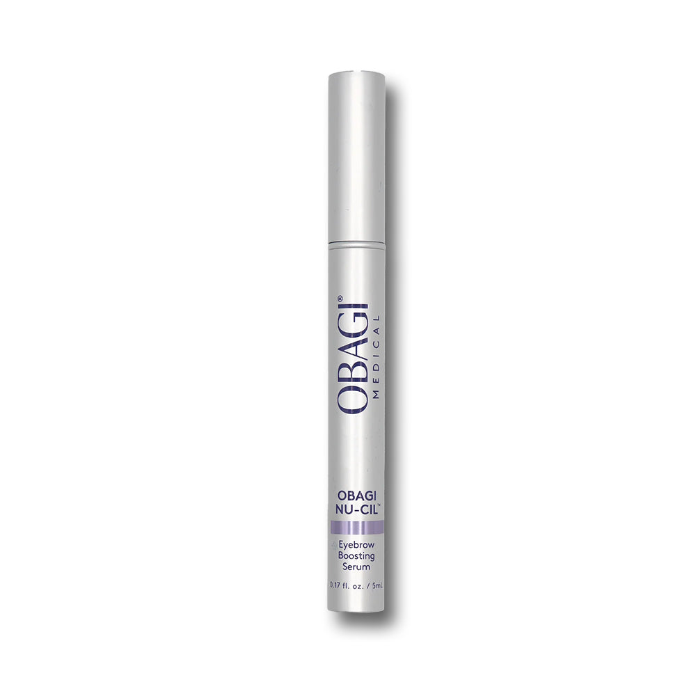 Obagi Nu-Cil eyebrow serum bottle on a white background