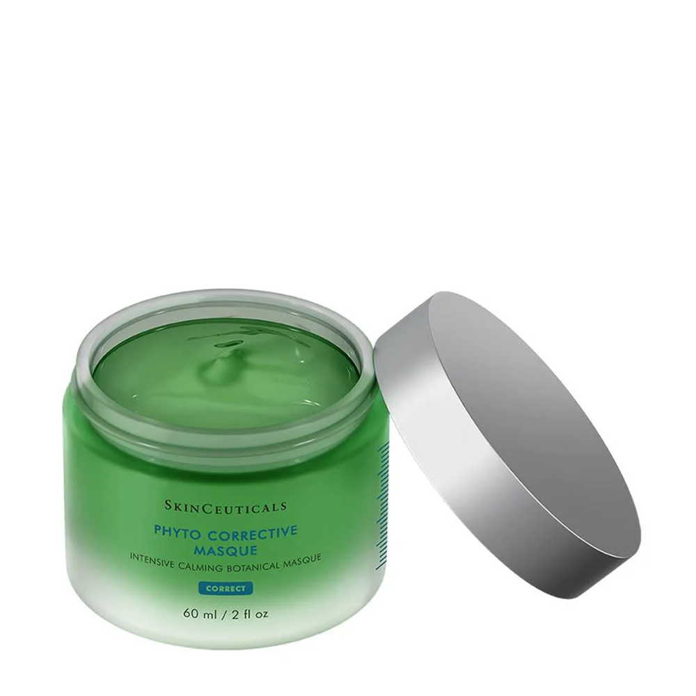 Skinceuticals Phyto Corrective Masque with lid off on a white background, 60mL/2 fl oz size