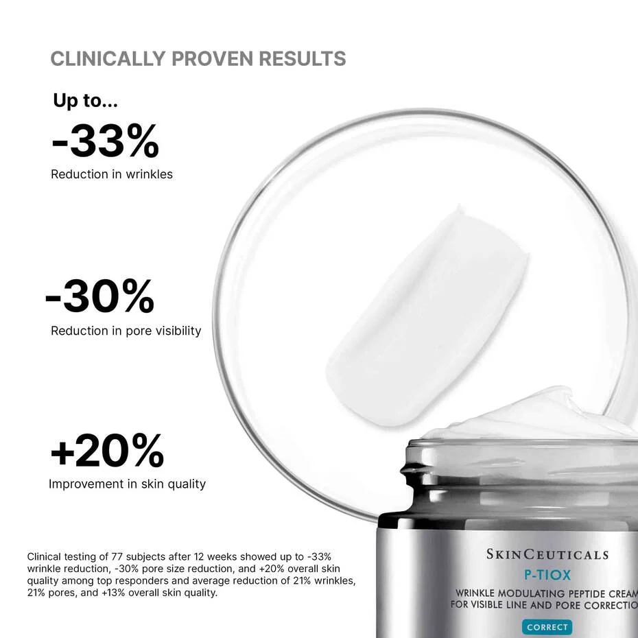 SkinCeuticals P-TIOX Wrinkle-Modulating Peptide Cream. Clinical results