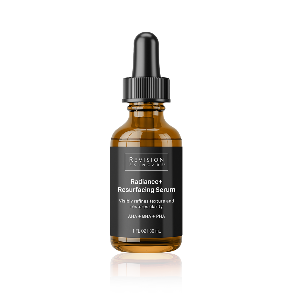 Revision Skincare Radiance+ Resurfacing Serum bottle on a white background