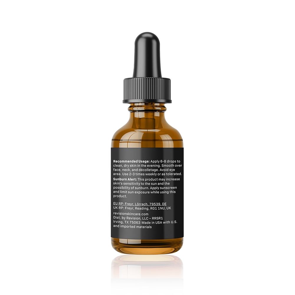 Revision Skincare Radiance+ Resurfacing Serum Back of bottle