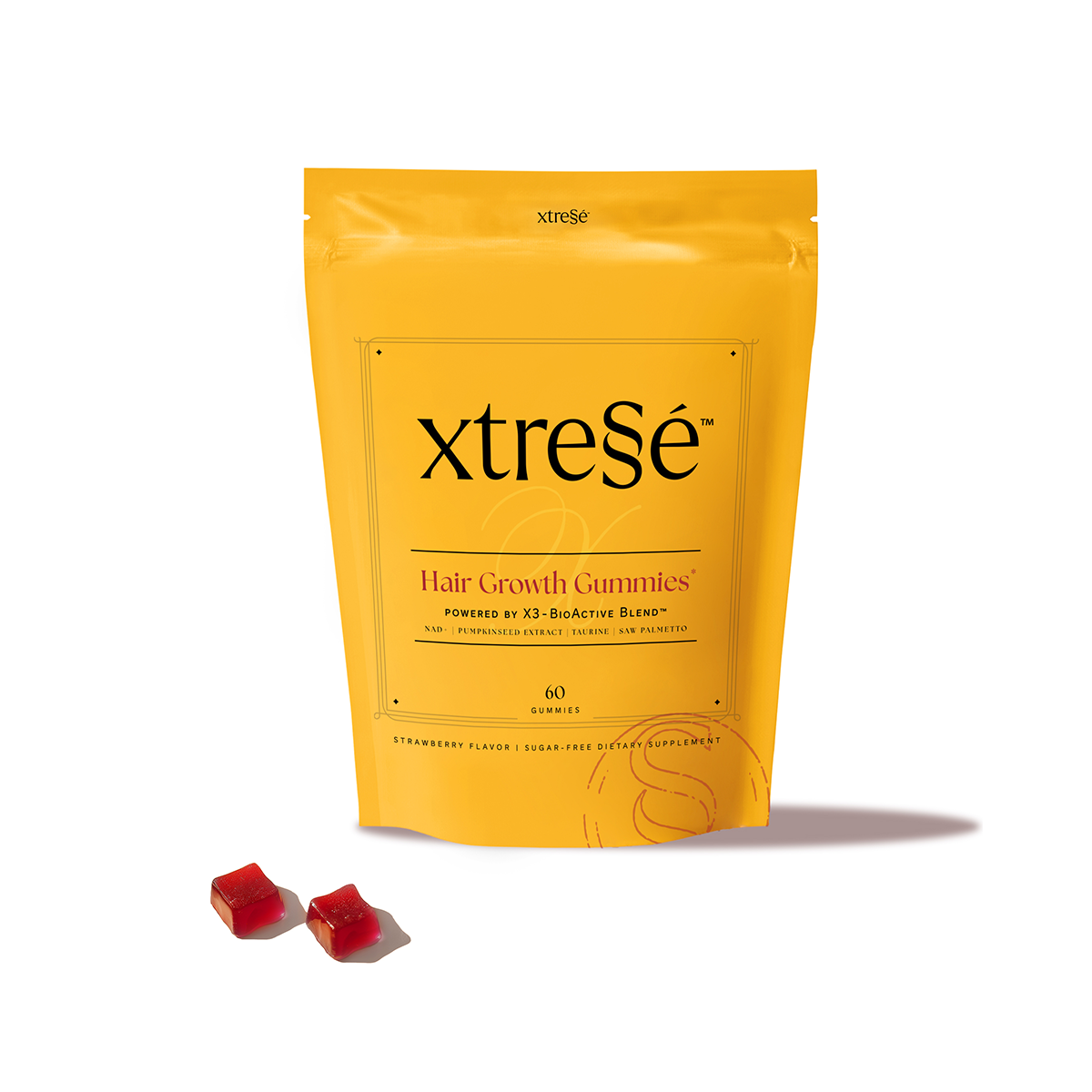 xtressé hair growth gummies one month supply bag