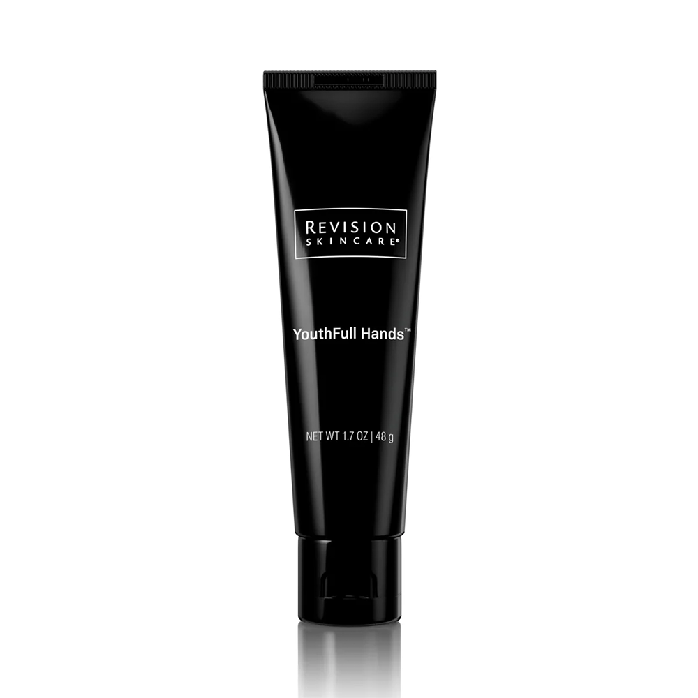 Revision Skincare YouthFull Hands tube on white background. 1.7oz/48g